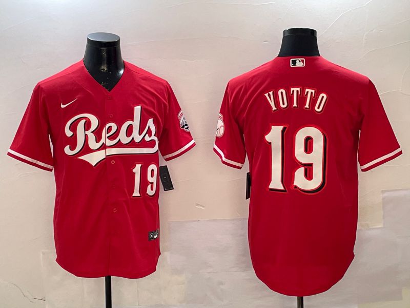 Men Cincinnati Reds #19 Votto Red Game Nike 2025 MLB Jersey style 1->cincinnati reds->MLB Jersey